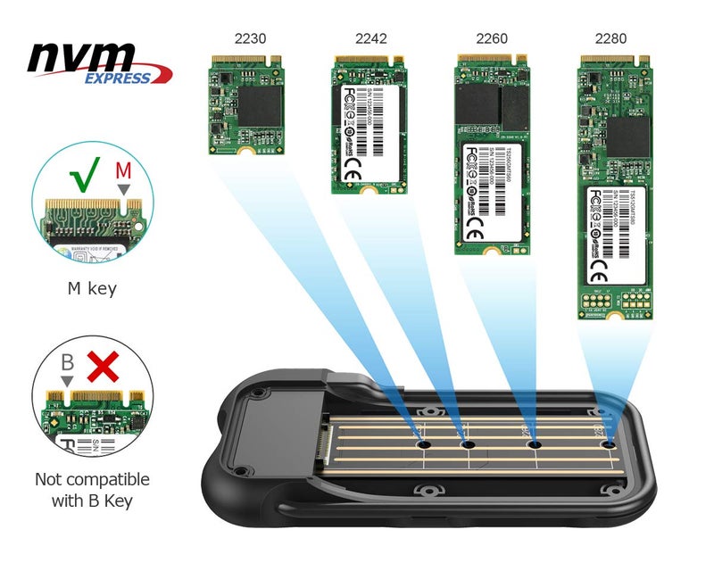 ineo M.2 NVMe (PCIe) USB 3.2 Gen 2 Type-C Rugged Waterproof Shockproof Aluminum Cover SSD Enclosure [C2594-NVMe] - Image 4